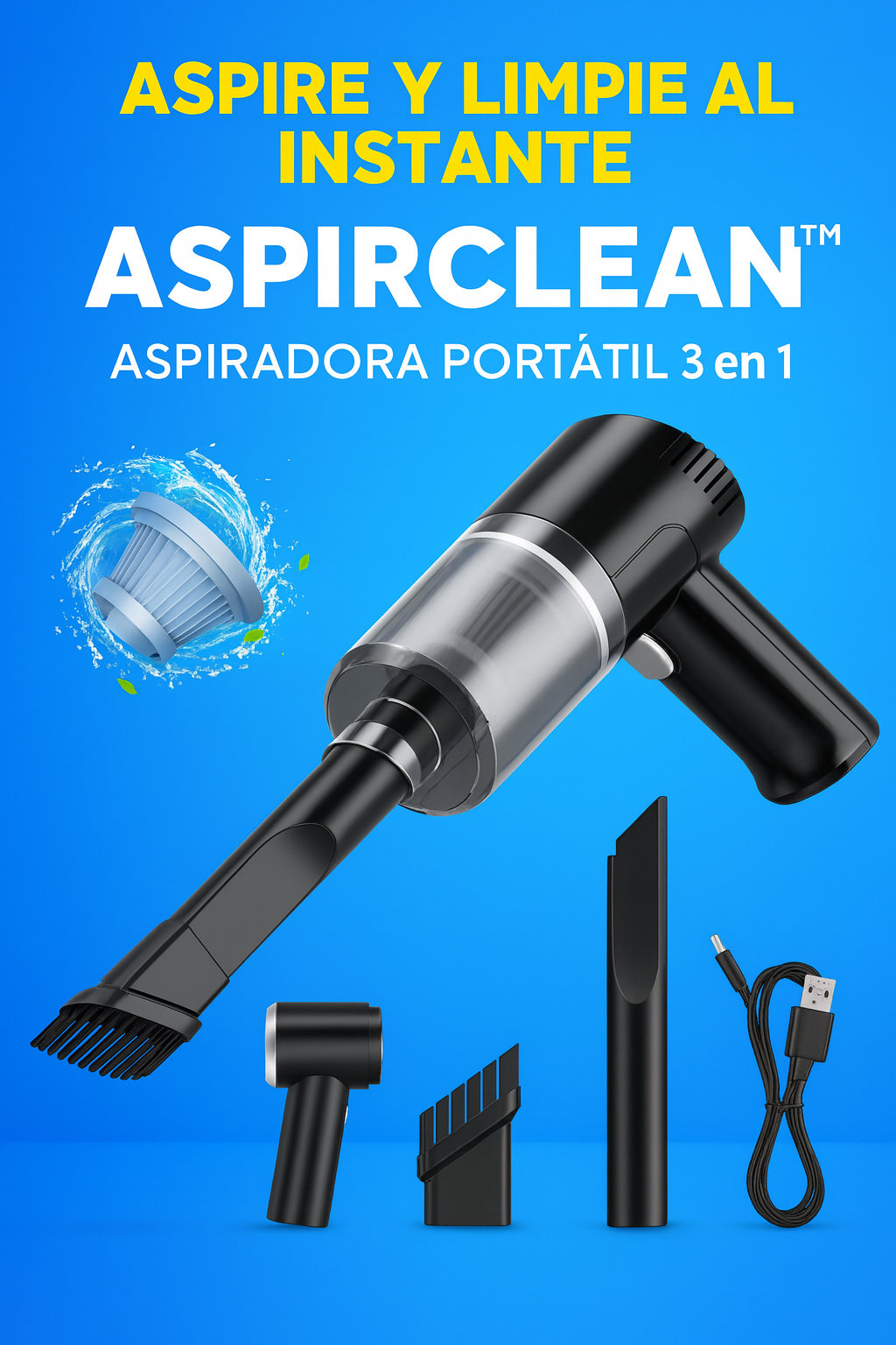 AspirClean™ - Aspiradora Portátil 3 en 1
